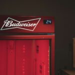 Potatoes Storage - closed red Budweiser refrigerator