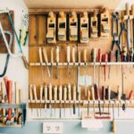 Workshop Organization - assorted handheld tools in tool rack